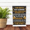 RED OCEAN Funny Bar License Alcohol Sign For Home Bar