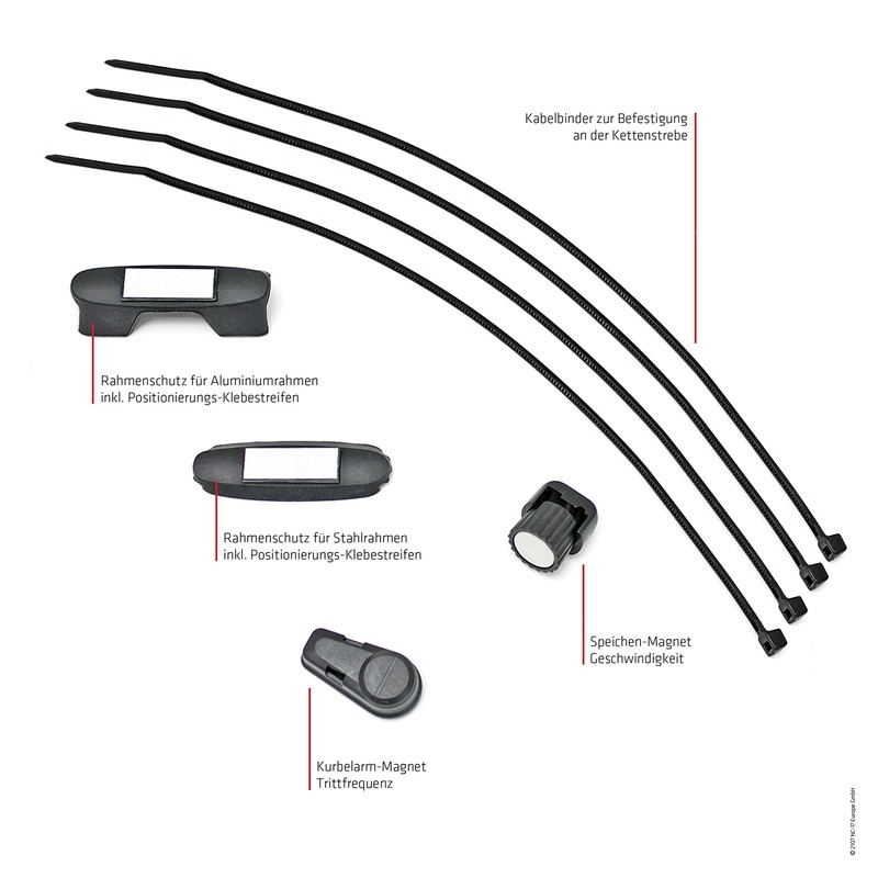 NC-17 4088 Unisex Velocomputer Set, Bicycle Sensor, Dual Band Speed