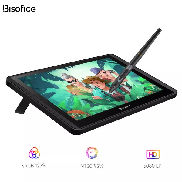 Bisofice 12HD-A H-IPS Graphics Drawing Tablet for Remote Working &