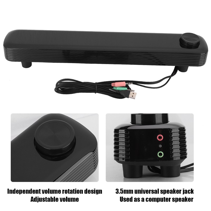 Desktop Notebook Subwoofer Speaker 3W Professional Speaker Sound AmplifierBlack