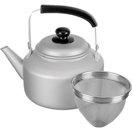 Wahei Freiz RB-2328 Lightweight Instant Boiling Aluminum Kettle with Tea Strainer, 1.6 gal (4 L), Suitable Capacity, 6.9 gal (2.8 L), Anodized, For Gas Fire Use
