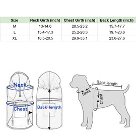 Yukon Dog Raincoat Waterproof Rain Jacket Poncho with Hoodie and Reflective Strips for Large Dogs (Orange, Large)