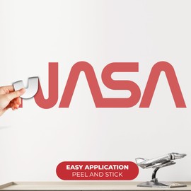 EGD NASA Logo Wall Decor I Space Decor for Boys Room I NASA Decal for Outer Space Room Decor I Cool Decor for Room or Bedroom I Perfect Space Gifts (Wide 20"x 5" Height)