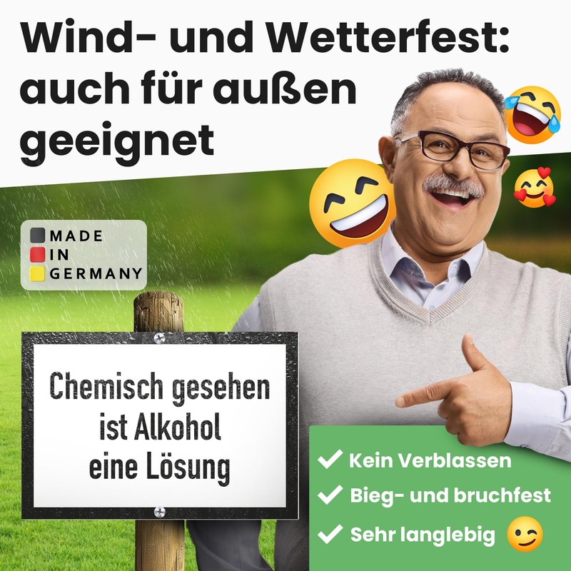 DankeDir! Alcohol is a Solution Sign with Saying - Funny