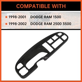 ECOTRIC Dash Board Bezel Cover Compatible with 1998-2002 Dodge Ram 1500 2500 3500 Truck Replace For 68042746AC, 5GK51DX9AA, 5EU11DX9AB w/Clips
