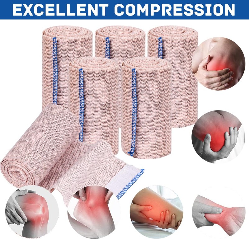 Benda elastica a compressione, 6 rotoli, bendaggio sportivo, bendaggio sportivo,