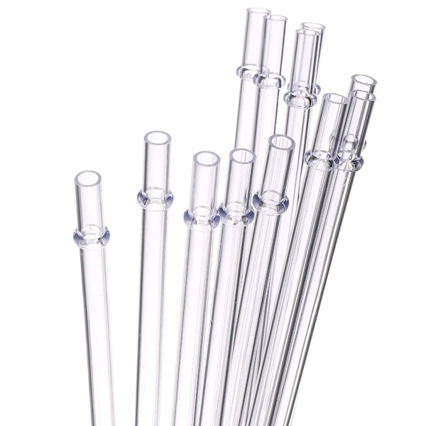 DAKOUFISH 6 Inch Reusable Clear Plastic Replacement Drinking Straws for