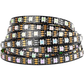 BTF-LIGHTING BTF-LIGHTING WS2812B 16.4ft 5m 60LEDs/Pixels/m 300leds Individually Addressable 5050SMD LED Strip Black PCB Full Color Flexible LED Pixel Strip Dream Color IP30 Non-waterproof DC5V for Indoor Lighting