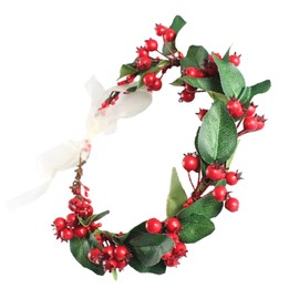 OATIPHO Simulated Berry Bridal Garland Headpiece Durable Berry Hair Wreath Comfortable Wedding Accessory Unique Design for Special Occasions Skin Friendly Material for Wear
