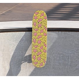 Grip Tape for Skateboard, Scooter or Longboard – Non slip tape, Medium grid, Simple Anti-bubble Application – Unique Design That Stands Out (Skateboard, Smiley)