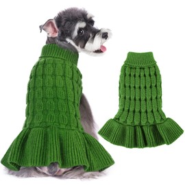 AOFITEE Dog Cat Sweater, Warm Turtleneck Small Dog Sweaters for Girls Thick Knitted Puppy Sweater, Solid Dog Sweatshirt Winter Pet Sweater for for Chihuahua, Bulldog, Dachshund, Yorkie