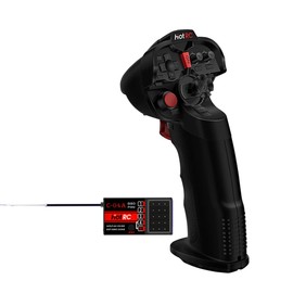 havcybin HOTRC DS-4A 2.4G 4 Channel Single Hand RC Radio Transmitter with 4CH Receiver for RC Car Boat Drone Airplane (W/ 1 RX)