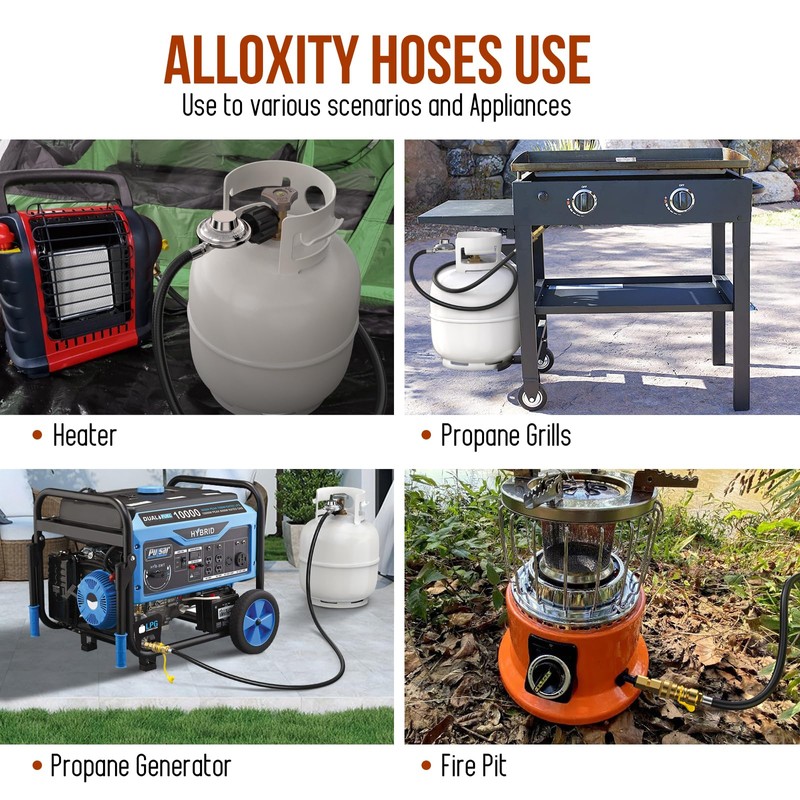 12FT Propane Hose with Regulator, 3/8" inch Quick Connect Disconnect