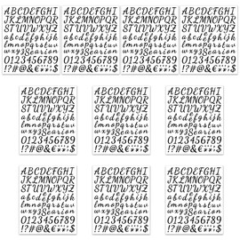 Rolin Roly - 10 calcomanías autoadhesivas de vinilo con letras negras del alfabeto, mini calcomanías con números cursivos para buzones de correo, coches, camiones, puerta del hogar, dirección