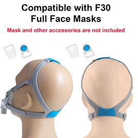 LALASTAR 2-Pack F30 CPAP Mask Headgear Strap Replacement, CPAP Headgear Compatible with Airfit F30, Adjustable Headband, with 4 Clips, Standard Size