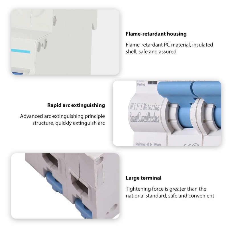 Swokely 2P Smart Circuit Breaker, 100A 220V WiFi Smart Energy