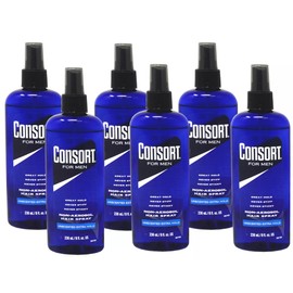 6 Pack of Consort Hair Spray, Unscented Extra Hold 8 Ounce