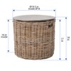 Kouboo Round Rattan Storage Basket with Wood Lid - Side