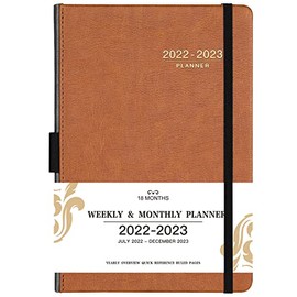 2022-2023 Planner - 2022-2023 Weekly Monthly Planner, July 2022 - December 2023, 6.4'' x 8.5'' Academic Planner 2022-2023 with Leather Cover, Pen Holder, Bookmarks