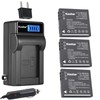 Kastar 3-Pack DMW-BCE10 Battery and LCD AC Charger Compatible with