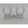 10 x Pipe Clips Double Pipe Holder Double White Pipe