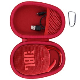 Aenllosi Hard Carrying Case for JBL Clip 5 Bluetooth Speaker, Clip 5 Speaker Protective Case, Red (Case Only)