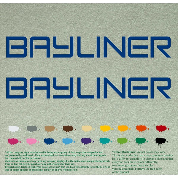 Pair of Bayliner Compatible Replacement Decals Vinyl Stickers Boat Outboard