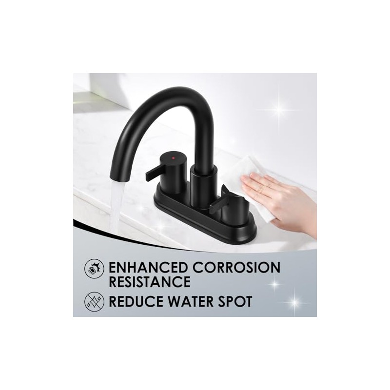Two Handle 4 inch Black Bathroom Faucet, Bathroom Sink Faucet
