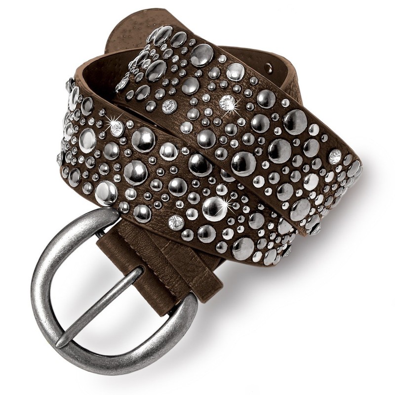 Caspar GU248 Women's Wide Belt Waist Belt with Rivets and