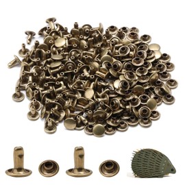 THKO Pack of 100 8 x 8 mm Antique Copper Rivets for Leather, Bags Furniture - Double-Sided Iron Rivets Electric Plated DIY Crafts 8 mm Diameter Metal Rivets for Crafts & Repair