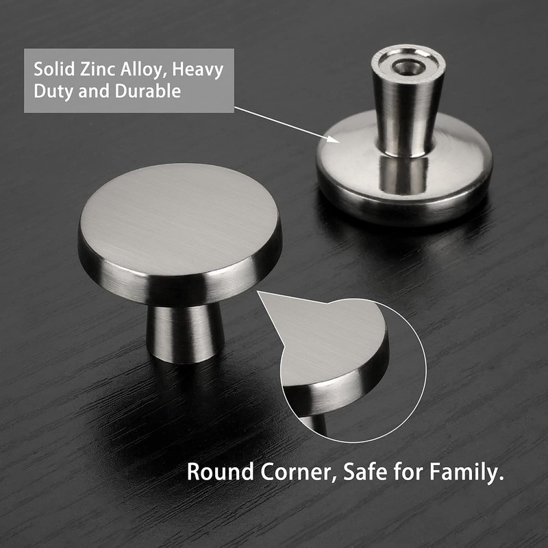 LONTAN Pack of 15 Furniture Knobs, Matt Silver Cupboard Knobs,