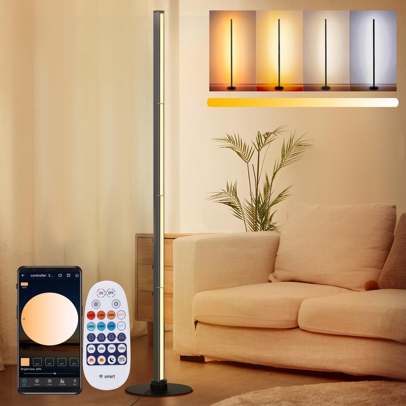 YOSION Smart Floor Lamp, 5.3FT Height LED Standing Lamp with