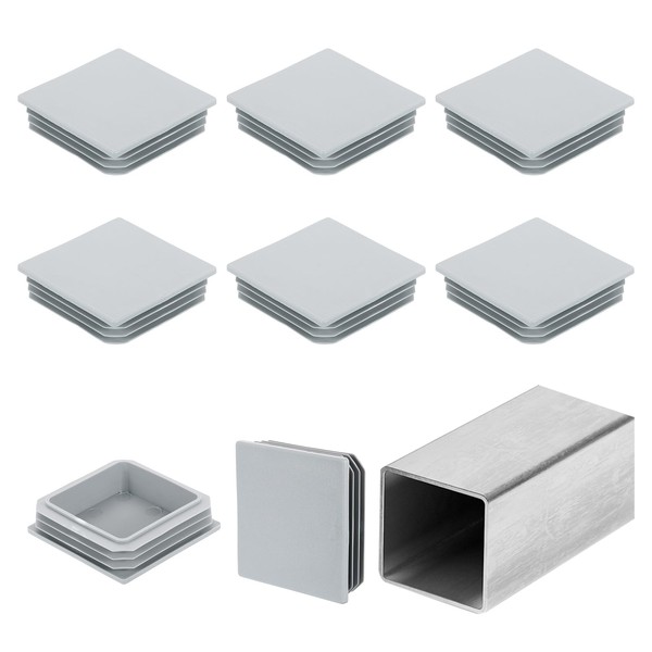 uxcell 4" (100mm) Square Tube End Cap, 8 Plastic Hole