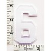 3 INCH White Number 6 Patches Appliques Fabric Decorating for