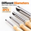 4-Piece Circular Clay Hole Cutter Set with Wooden Handles