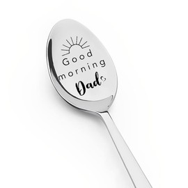 Dad Gifts for Men Dad Daddy Good Morning Dad Spoon Fathers Day Christmas Birthday Gift for Dad Papa Gift for Father Dad Daddy Funny Engraved Coffee Tea Spoons