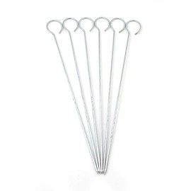 Metal BBQ Skewers, 25cm Length, 100g, Set of 6, Stainless Steel Kebab Sticks