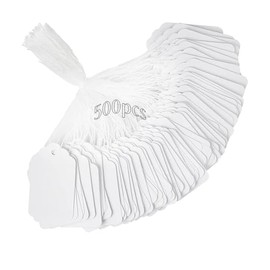 500Pzs Etiquetas De Regalo, Etiquetas Colgantes, Etiquetas Blancas De Precio De Joyería, Etiquetas Para Ropa, Rectangulares, Grabables, Con Cuerda Para Colgar, Etiquetas De Artesanías, 28*45mm