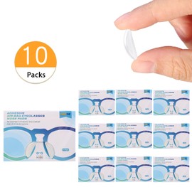 SMARTTOP Upgraded Eyeglasses Silicone Nose Pads, 10pairs 2mm Air Chamber Anti-Slip Adhesive Nose Pads-One Hole in Both Side Design More Soft and Comfortable-for Full Frame Sunglasses Reading Spectacle