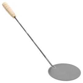 Hemoton Bunuelos Mold with Handle Metal Spatula Cooking Utensil Non-stick Oil Spoon with Wood Handle Spoon Tool for Frying Snack Swedish Rosette Iron （17.3“x3.93"）