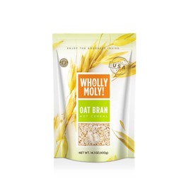 Wholly Moly! Oat Bran, Instant Oatmeal, Original 400g*1 Pack, High Fiber, No Sugar Added, All Natural, Vegan Friendly