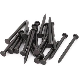 TOP-VIGOR 20Pcs Hardware Nails, 2.4mmx25mm Fiber Concrete Cement Wall Point Tip Nails, Wall Pins Tacks Nails for Woodworking, Panel Pins for Hanging Picture, Frame, Furniture, Construction, Black