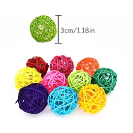 42 Pieces Rattan Ball Bird Toys, Bird Parrot Chewing Toys, Pet Biting Ball Toys, Suitable for DIY Accessories, Crafts Hanging, Vase Filling, Party and Wedding Decorations, etc. 1.2 Inches