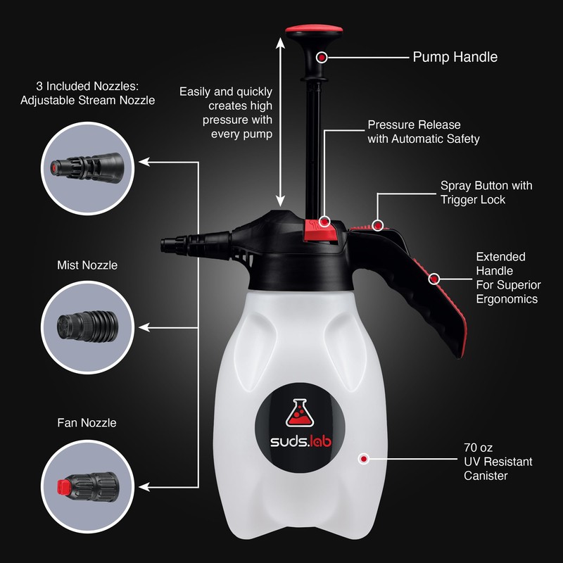 Suds Lab F5 Foam Master - Triple-Action Pump Foam Sprayer