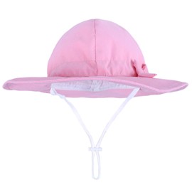 Sombrero de sol para bebé y niña, con UPF 50+ para verano, playa, con ala ancha, F rosado, 12-24 Meses
