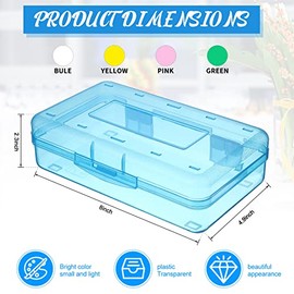 Fainne 12 cajas de plástico para lápices, caja grande de lápices con tapas de cierre a presión, organizador de almacenamiento de plástico transparente