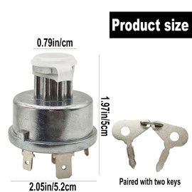 Ignition Starter Switch for Lucas 34228 35670, 3107556R92 Ignition Switch Replacement with 2 Keys Compatible with Durite 0-351-06 Guard IGN1, Replaces K203992 1446116M1 3387319M1