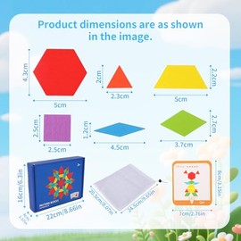 Memory Activities for Seniors, Wooden Pattern Blocks Tiles Matching Puzzle Game for Elderly Adults Memory Games Cognitive Products Visual Stimulation 