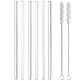 Glass Cups with Lids and Straws, Silicone Sleeve, Cleaning Brushes, Drinking Glasses for Water, Iced Tea or Coffee, Smoothie and More - BPA Free (Straw, Cleaning Brushes)