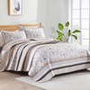 100% Cotton Quilt Set King Size - Reversible Botanical Quilted